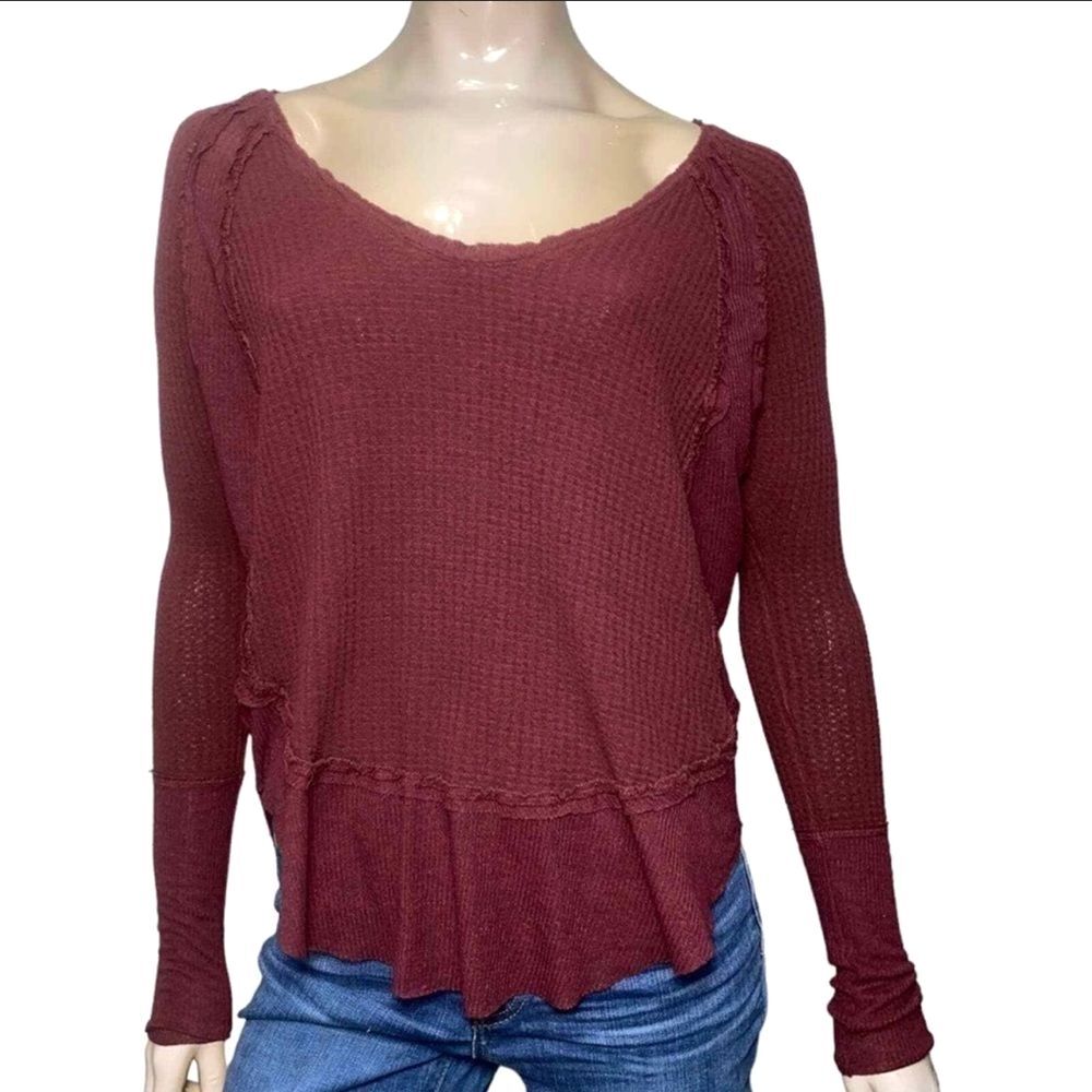 We the Free People Burgundy Catalina Henley